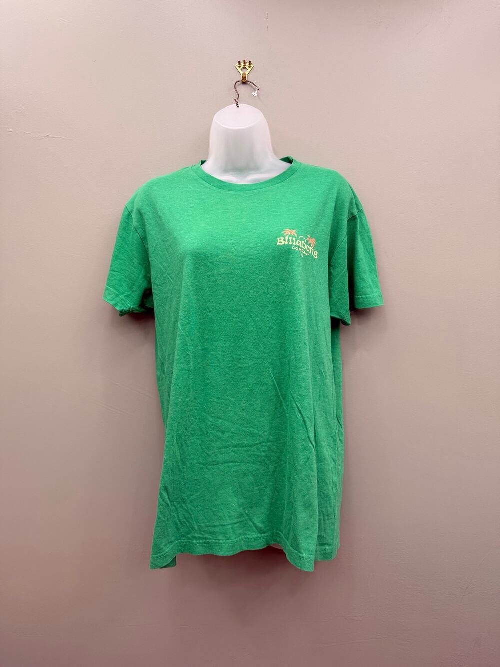 Billabong Palm Tree Graphic Tee Men's M Green Surf Skate Beach Y2K Style